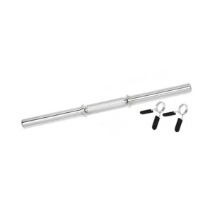 Barra Corta 40cm para mancuernas + 2 topes